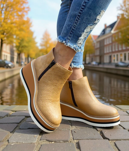 Jorien l Zwarte Enkellaarsjes Dames met Ritssluiting – Comfortabele en Elegante Lage Enkellaarzen voor Lente en Zomer