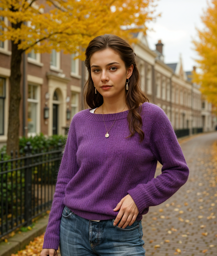 Katelijne | Comfortabele Gebreide Trui Dames met Losse Fit en Lange Mouwen