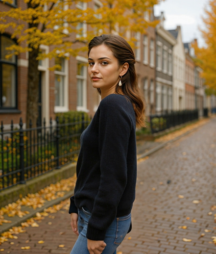 Katelijne | Comfortabele Gebreide Trui Dames met Losse Fit en Lange Mouwen