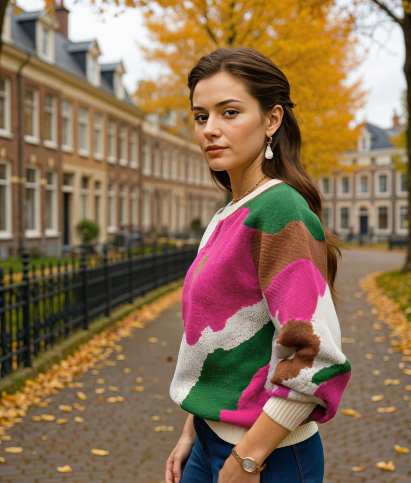 Leontien | Modieuze Gebreide Trui Dames met Ballonmouwen en Ronde Hals