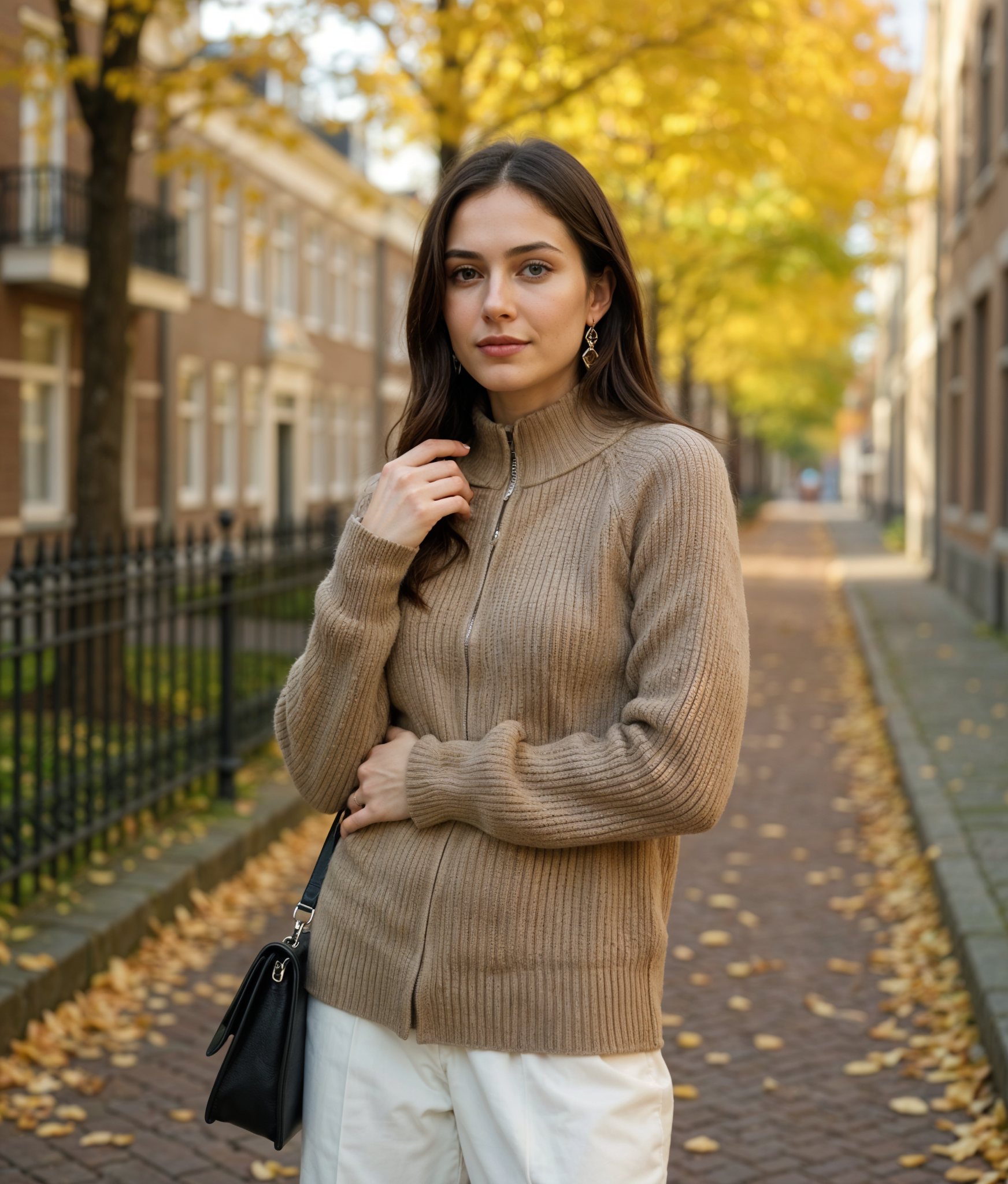 Lieselot | Stijlvol Zwart Vest Dames met Volledige Rits en Hoge Kraag
