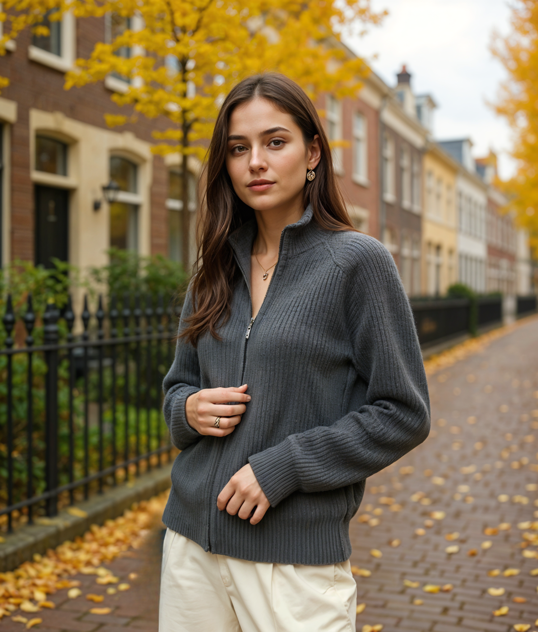 Lieselot | Stijlvol Zwart Vest Dames met Volledige Rits en Hoge Kraag