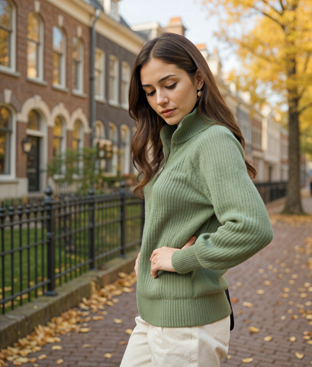 Lieselot | Stijlvol Zwart Vest Dames met Volledige Rits en Hoge Kraag