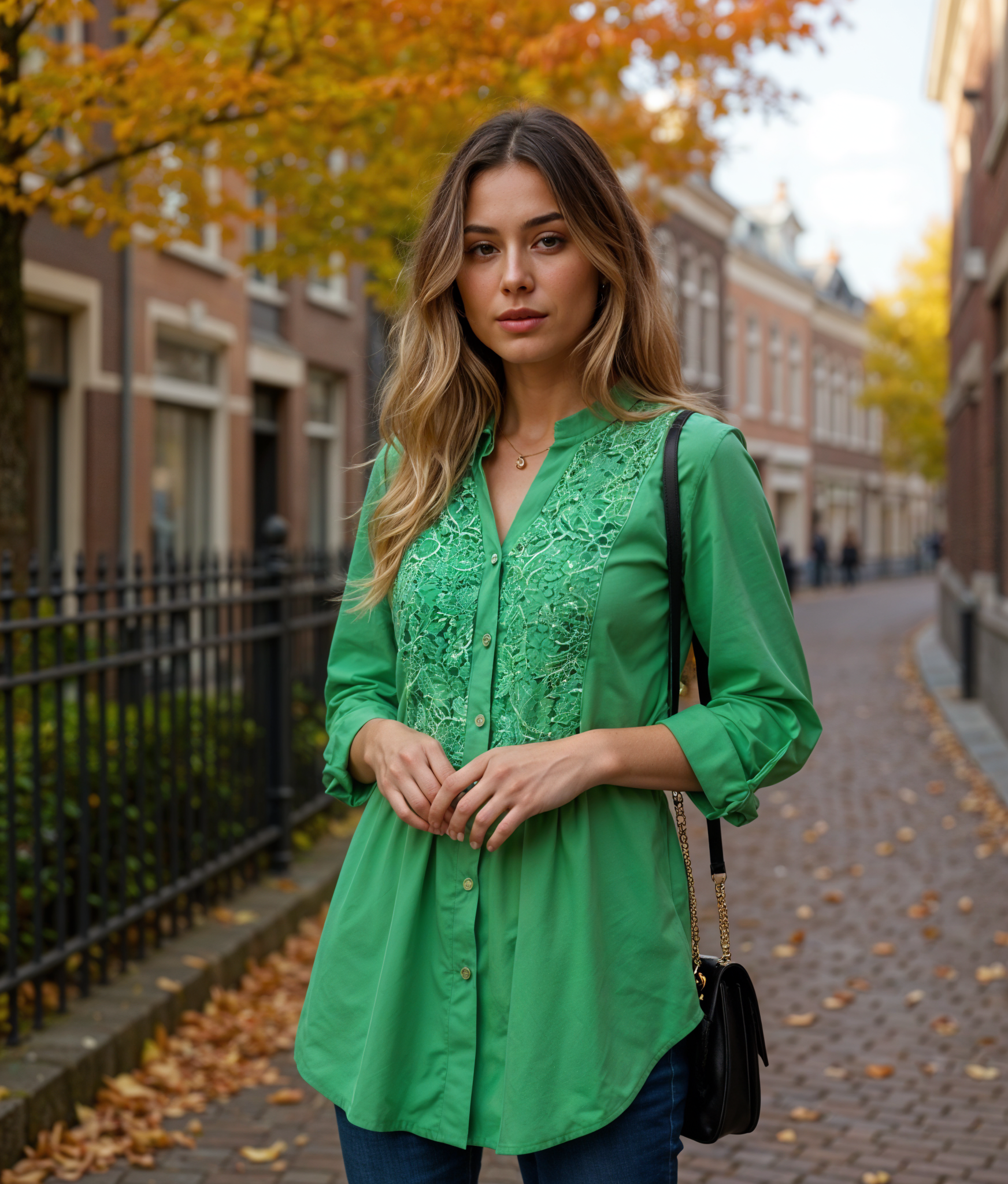 Lotte | Trendy Lange Blouse Dames met Pofmouwen voor een Elegante Look