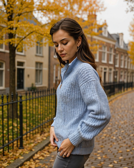 Lumi | Elegante Halve Rits Dames Trui voor Stijlvolle Combinaties