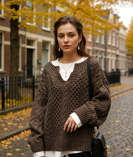 Lyra | Trendy Oversized Gebreide Trui Dames voor Casual Chic Look