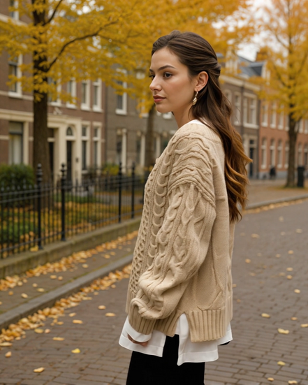 Lyra | Trendy Oversized Gebreide Trui Dames voor Casual Chic Look