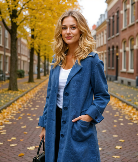 Lysanne | Tijdloze Lange Dames Jas voor de Winter met Revers