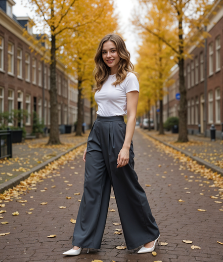 Maeke | Stijlvol Hoge Taille Broekpak Dames met Brede Pijpen