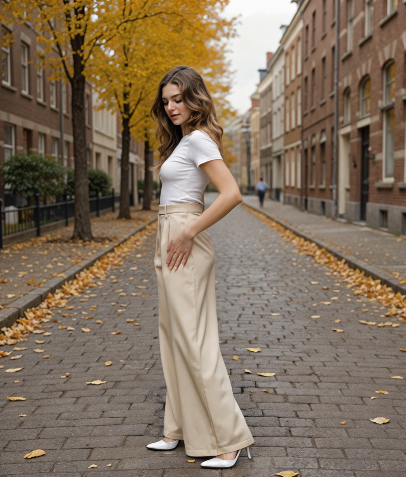 Maeke | Stijlvol Hoge Taille Broekpak Dames met Brede Pijpen