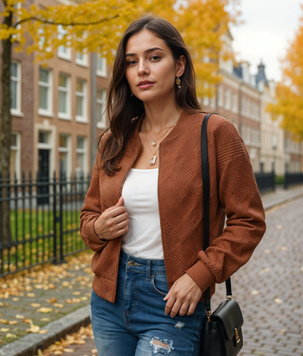 Marijn | Stijlvolle Dames Cardigan Met Ritssluiting Voor Elke Gelegenheid