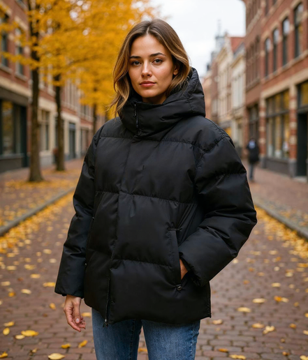 Marit l Lange Dames Jas Winter met Capuchon - Licht Gewatteerde Damesjas in Diverse Kleuren