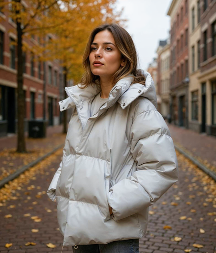 Marit l Lange Dames Jas Winter met Capuchon - Licht Gewatteerde Damesjas in Diverse Kleuren