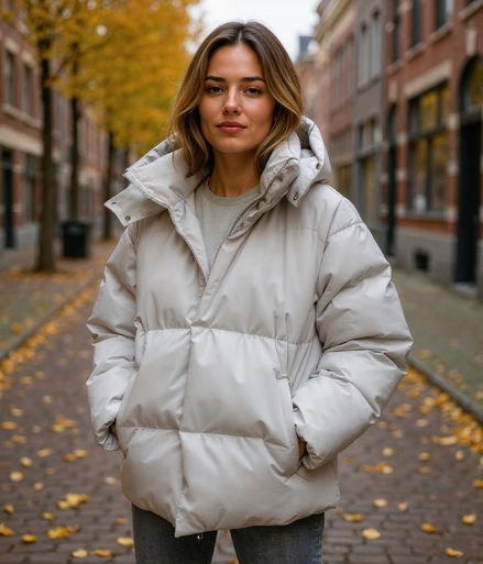 Marit l Lange Dames Jas Winter met Capuchon - Licht Gewatteerde Damesjas in Diverse Kleuren