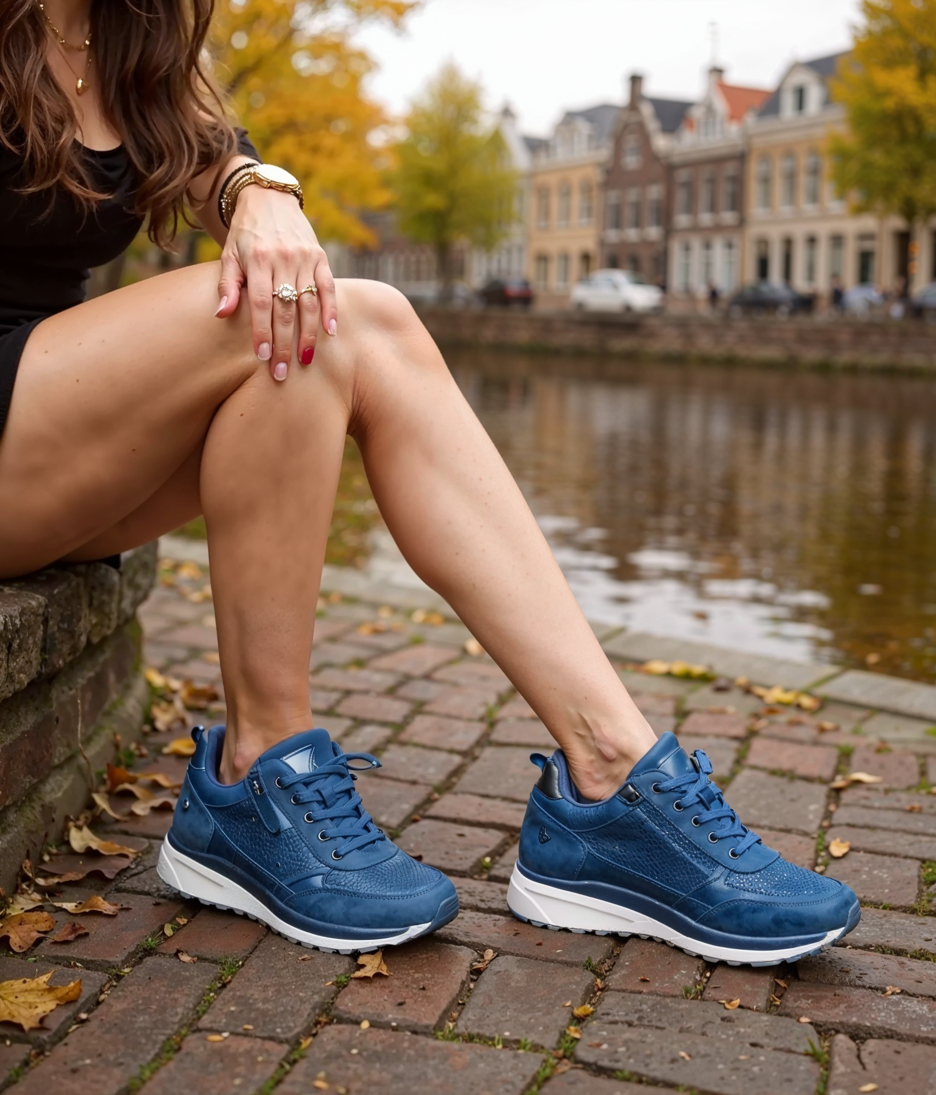 Marleen l Stijlvolle Damessneakers met Rits en Steunzolen - Zilver PU Leer, Maten 35-42