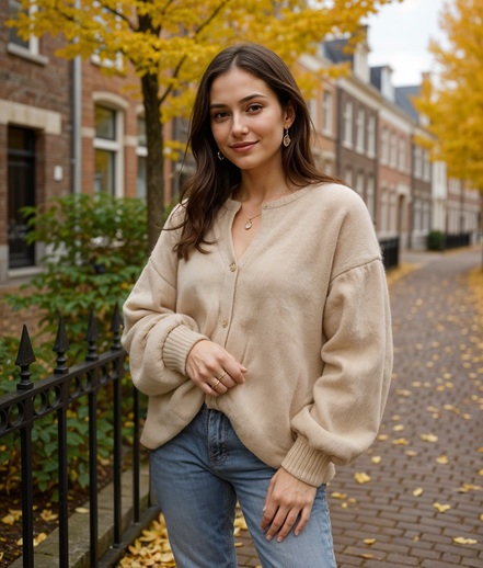 Meike | Comfortabele Oversized Gebreide Cardigan voor Vrouwen