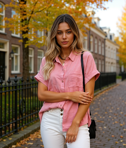 Milou | Luchtige Zomer Blouse Dames met Korte Mouwen voor een Stijlvolle Look