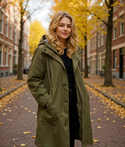 Mirre | Stijlvolle Lange Trenchcoat Dames voor Waterdichte Bescherming
