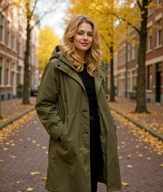 Mirre | Stijlvolle Lange Trenchcoat Dames voor Waterdichte Bescherming