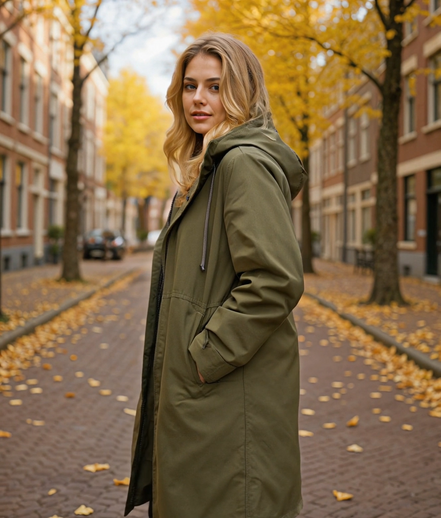 Mirre | Stijlvolle Lange Trenchcoat Dames voor Waterdichte Bescherming
