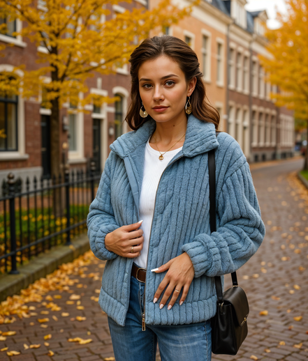 Nomi | Stijlvol Fleece Vest Dames met Elegante Kraag en Lange Lengte