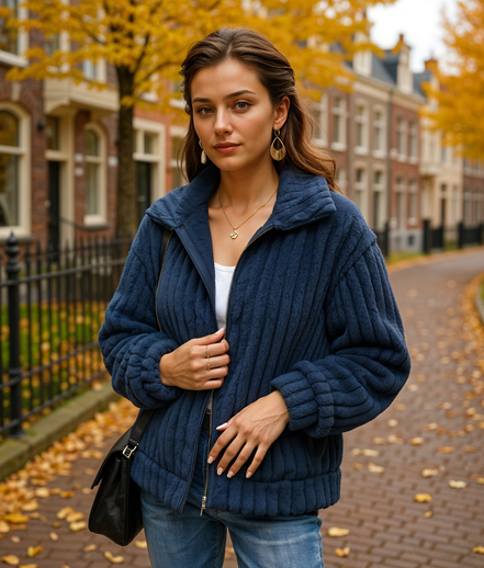 Nomi | Stijlvol Fleece Vest Dames met Elegante Kraag en Lange Lengte