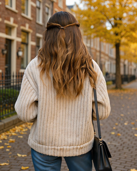 Nomi | Stijlvol Fleece Vest Dames met Elegante Kraag en Lange Lengte