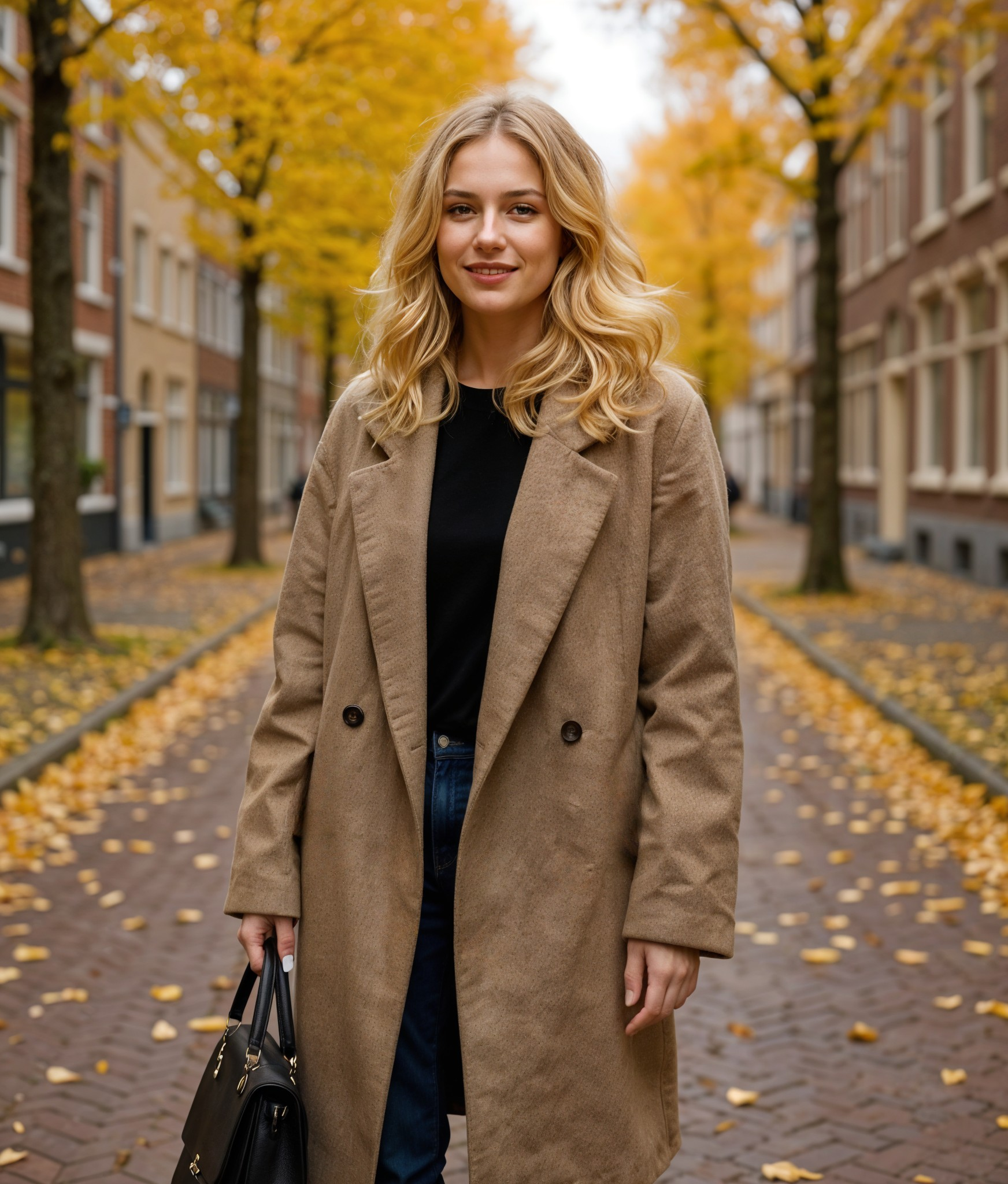 Odalina | Luxe Lange Dames Jas Winter met Dubbele Rij Knopen