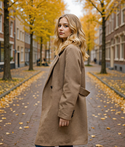 Odalina | Luxe Lange Dames Jas Winter met Dubbele Rij Knopen