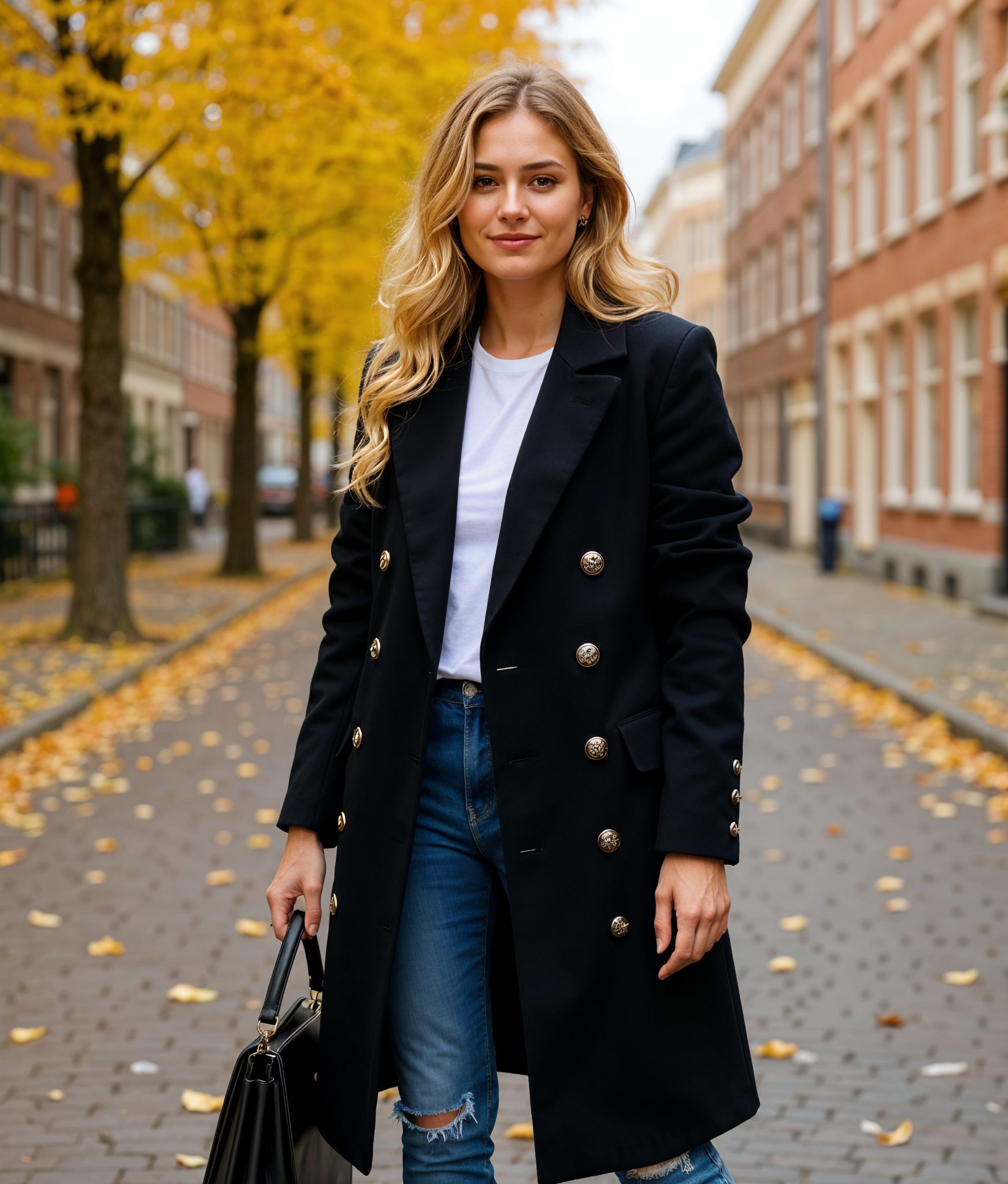 Pasqualina | Elegante Lange Dames Jas voor de Winter met Decoratieve Knopen