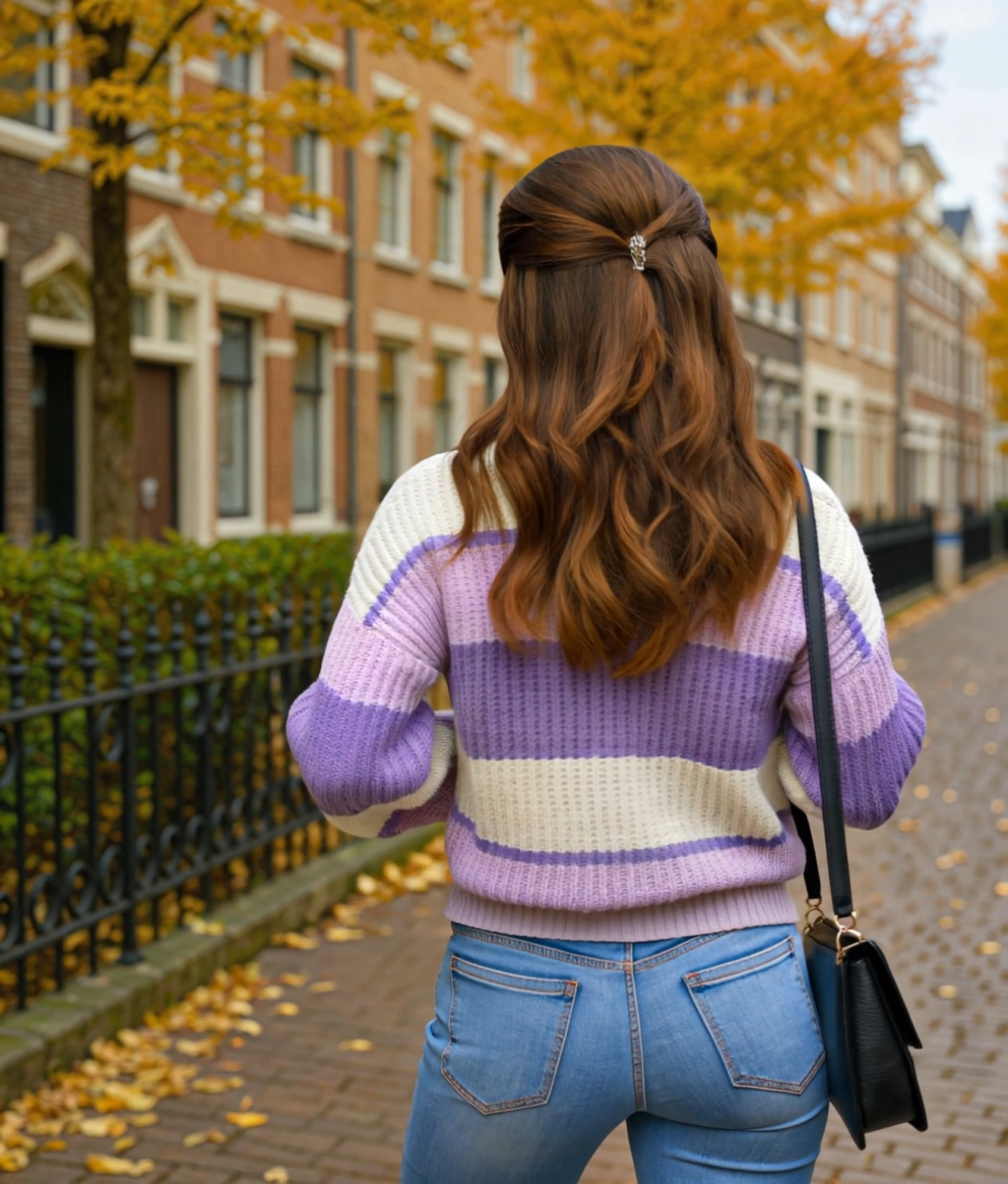 Roelie | Stijlvolle Gebreide Trui Dames met Crewhals en Gestreept Ontwerp