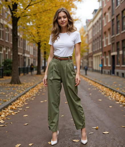 Romilda | Hoge Taille Zwarte Damesbroek met Taps Toelopende Pasvorm