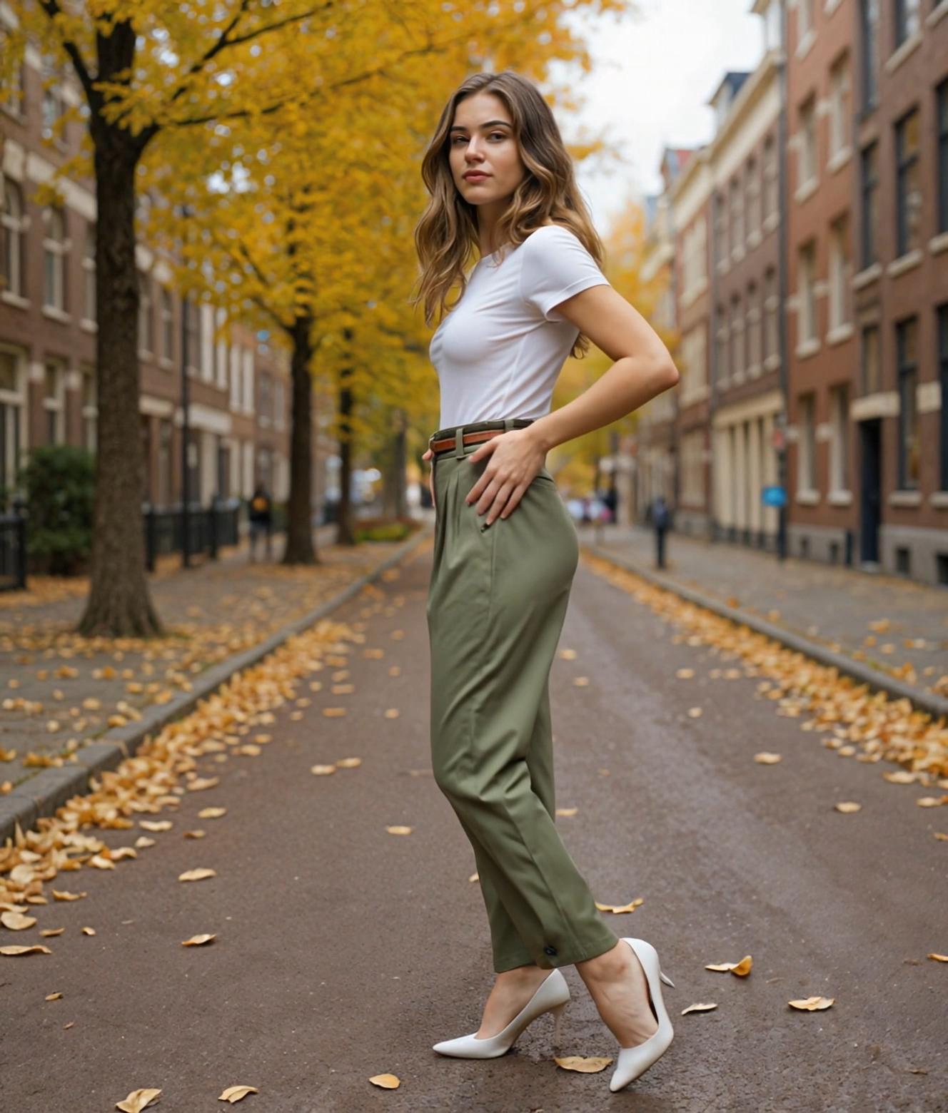 Romilda | Hoge Taille Zwarte Damesbroek met Taps Toelopende Pasvorm