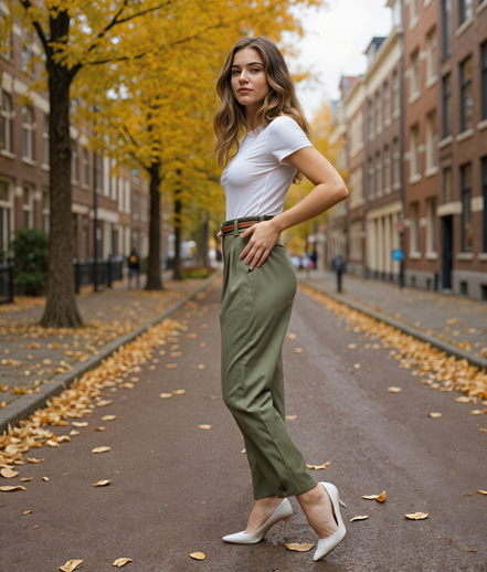 Romilda | Hoge Taille Zwarte Damesbroek met Taps Toelopende Pasvorm