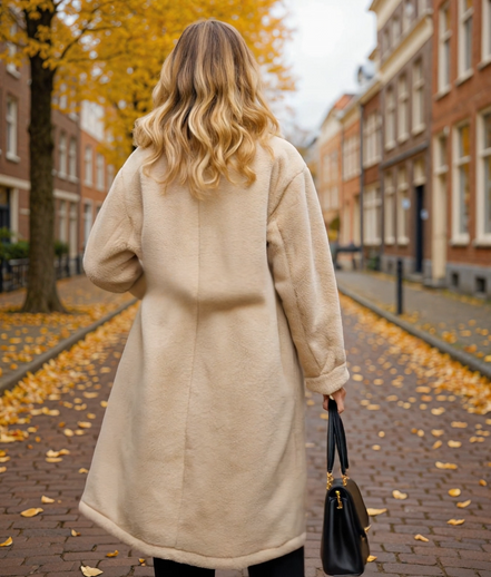 Tahlia | Luxe Lange Teddy Winterjas voor Dames met Comfortabele Pasvorm