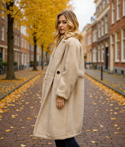 Tahlia | Luxe Lange Teddy Winterjas voor Dames met Comfortabele Pasvorm