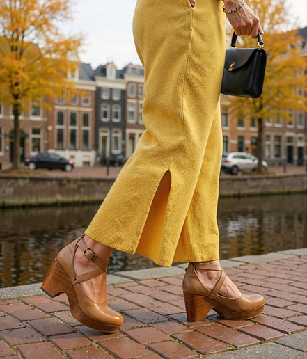 Viola  l Elegante Dames Schoenen met Hoge Hakken – Comfortabel PU en Rubber Zool, Bruin, 8 cm Hakhoogte