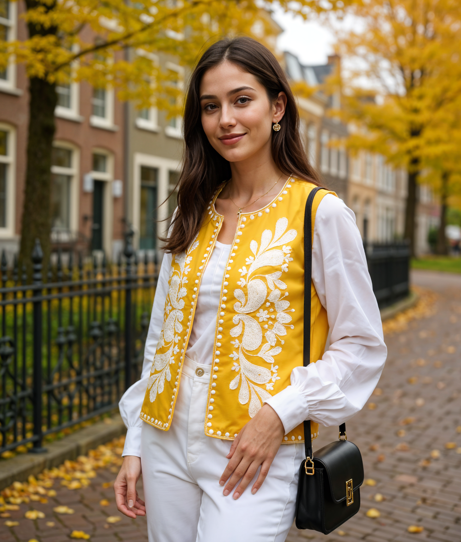 Wies | Stijlvol Mouwloos Vest Dames met Geborduurde Details