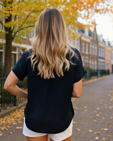 Milou | Luchtige Zomer Blouse Dames met Korte Mouwen voor een Stijlvolle Look