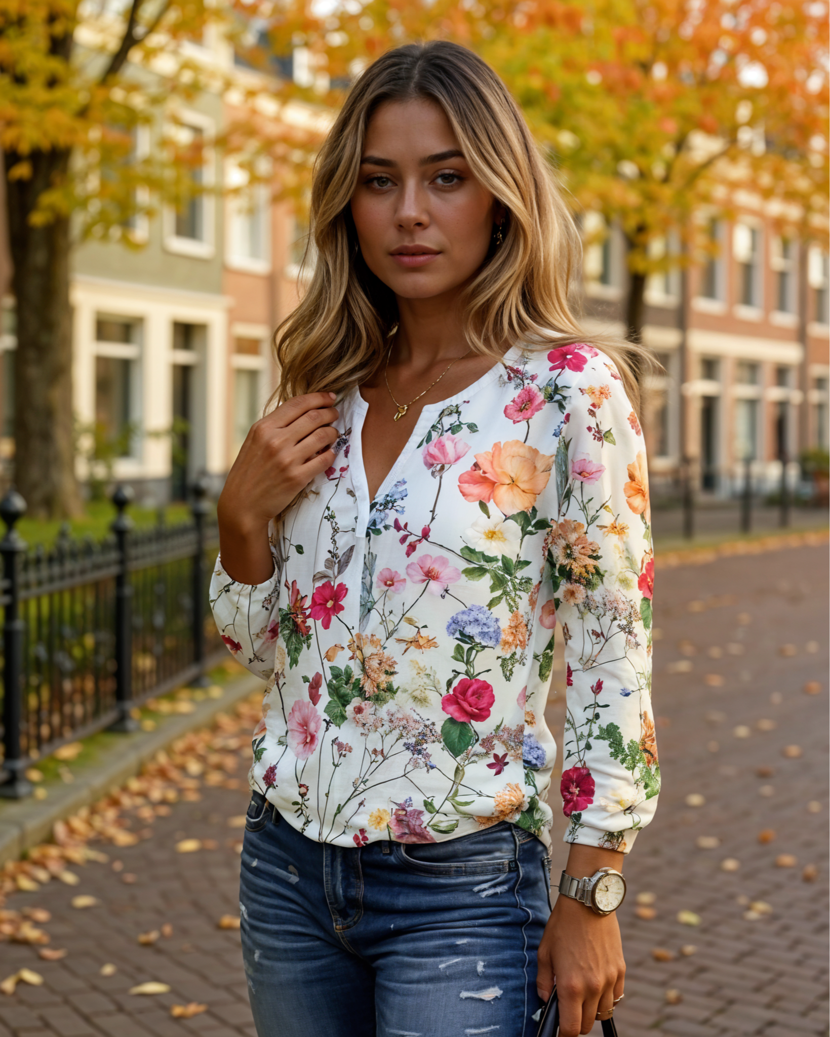 Sophie | Vrouwelijke Bloemen Blouse voor Dames met Comfortabele Pasvorm
